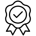 A simple black and white line drawing of a cat sitting and looking forward, with its tail curled around its body and whiskers visible.