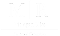 Logo with the initials "M | R" above the name "Morgan Riss" and the words "Licensed Esthetician" underneath, all in white text on a black background.